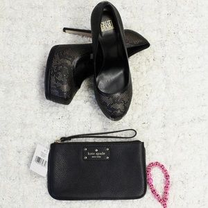 Kate Spade Leather Zippered Chrissy Wristlet